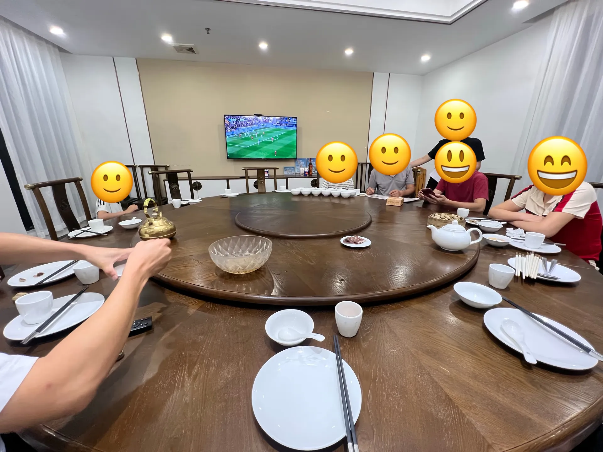 Sitting around the dinner table with my wife's relatives