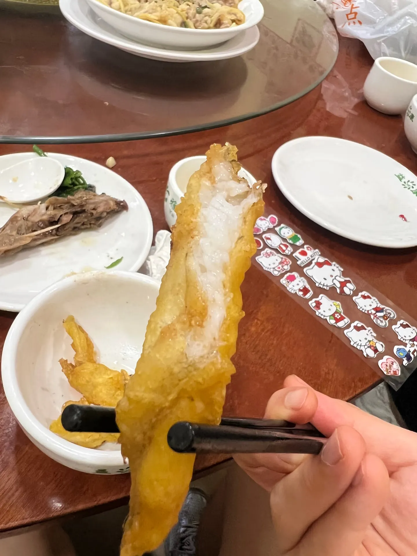 Crisply fried fish