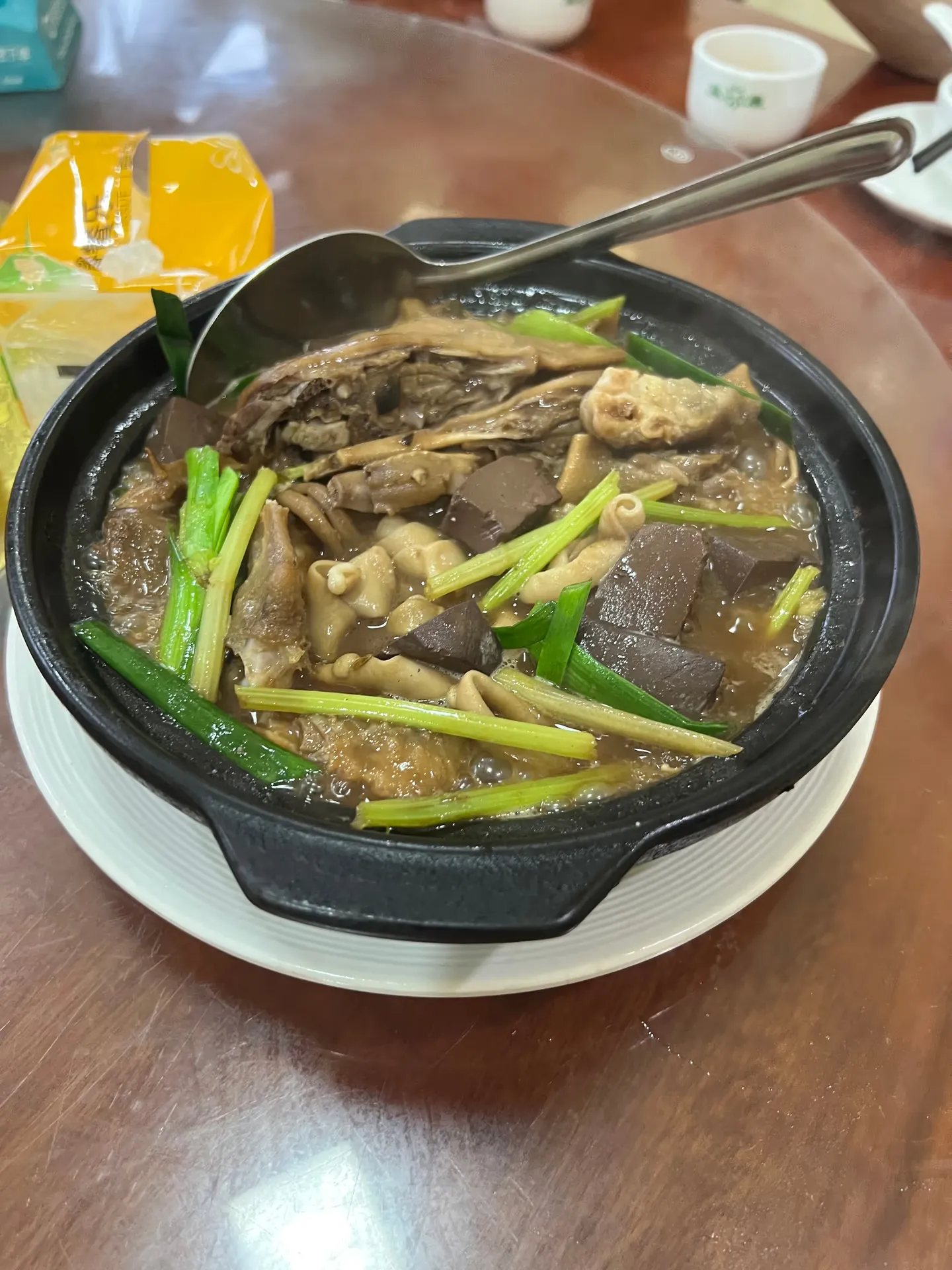 Goose offal soup with several different parts