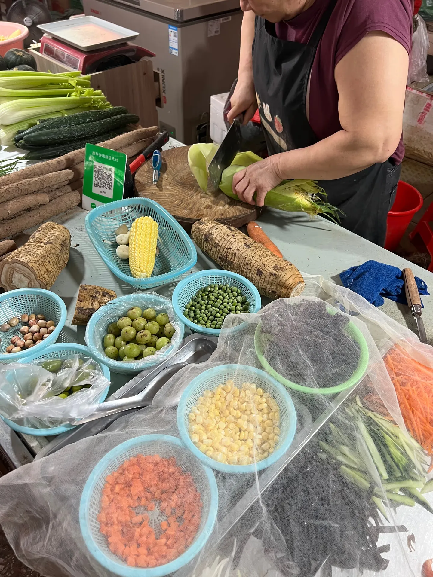 Vegetables packed in a bag