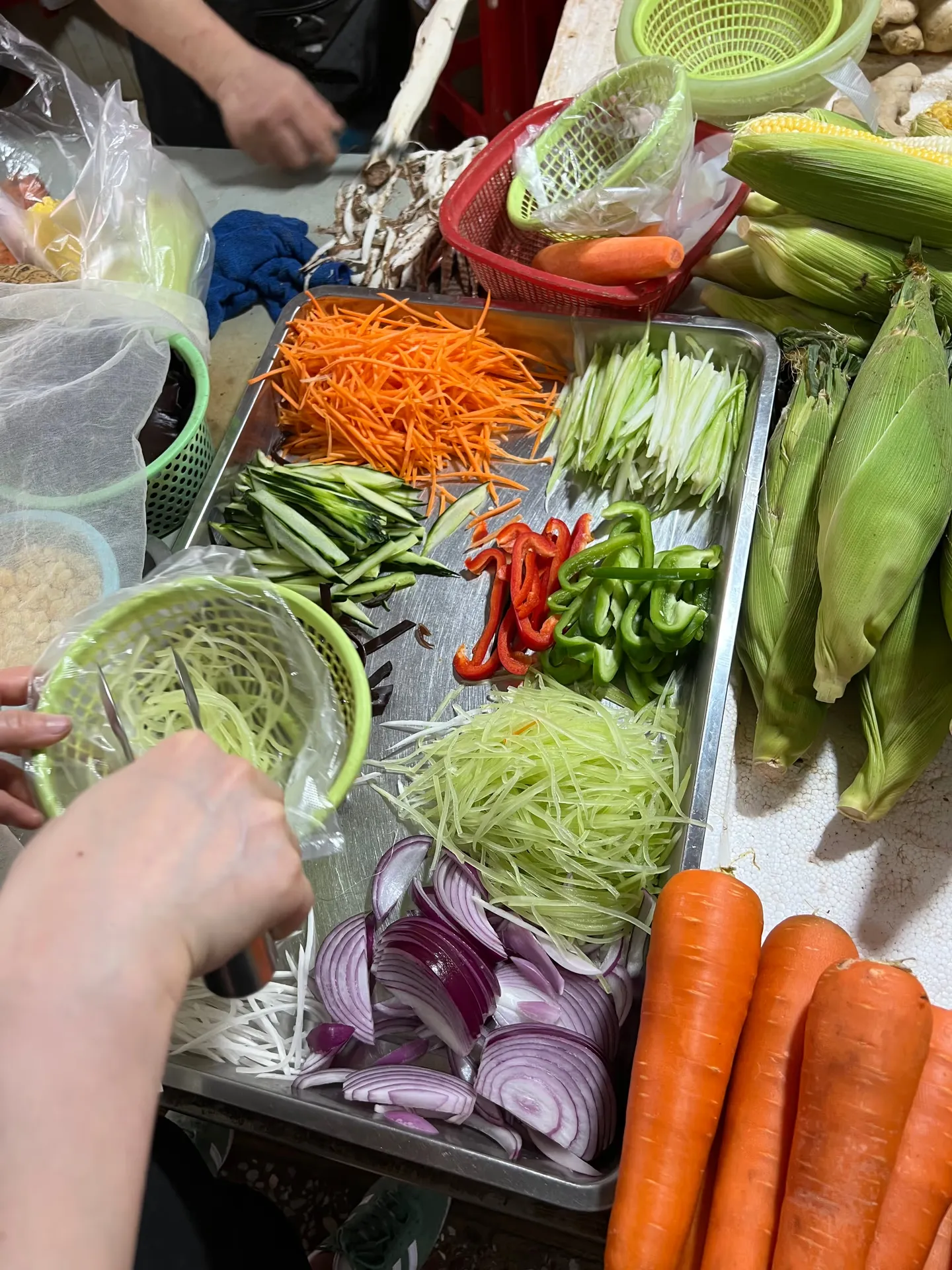 A closer look at a vegetable stall