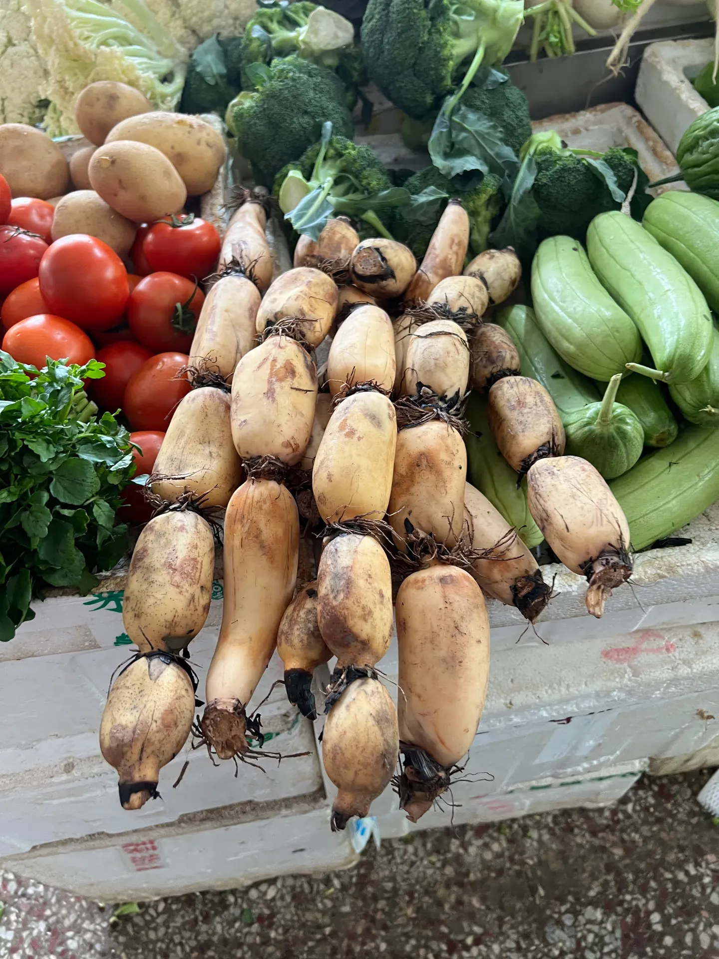 Lotus root and other vegetables