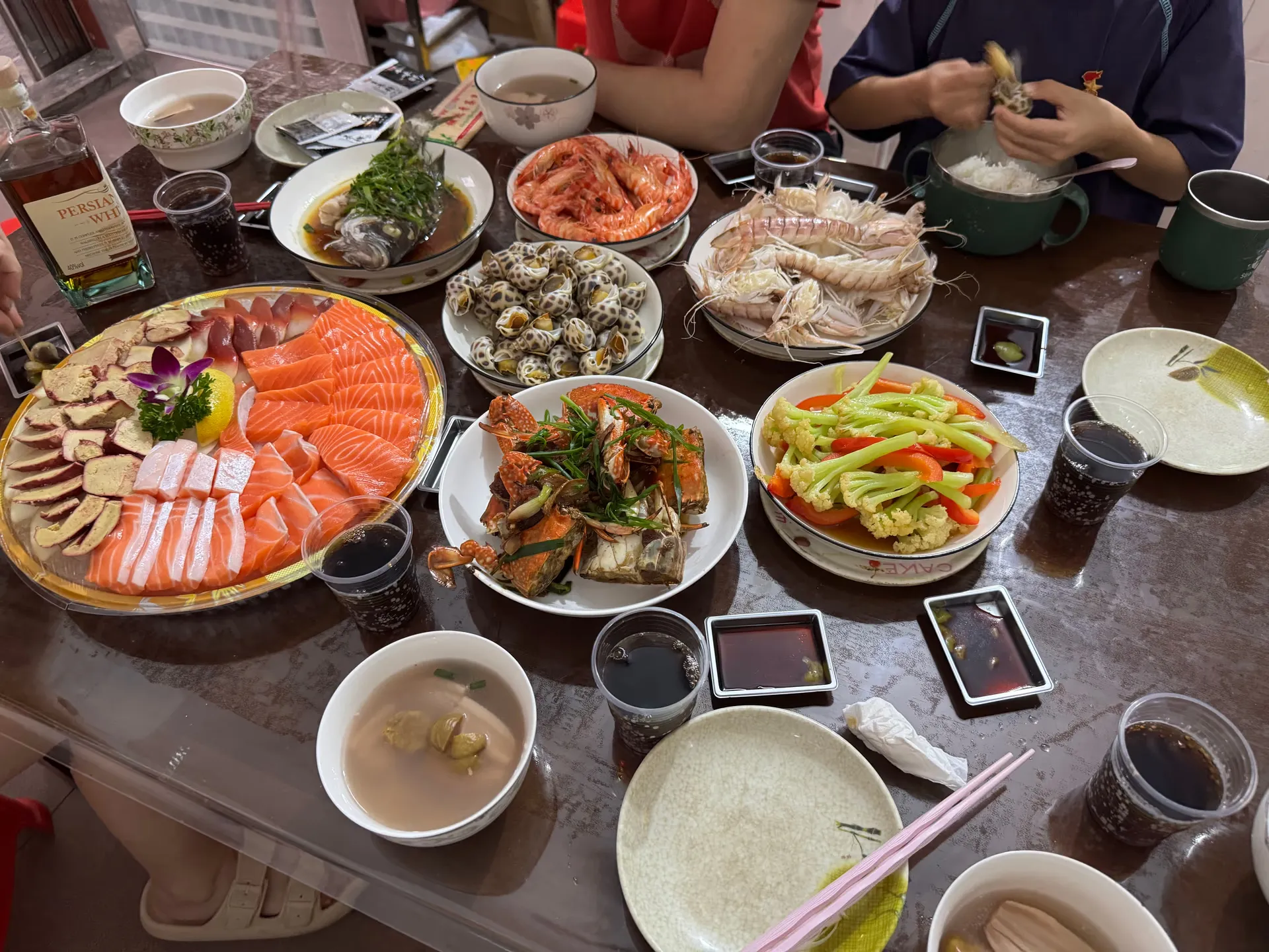 A table full of food