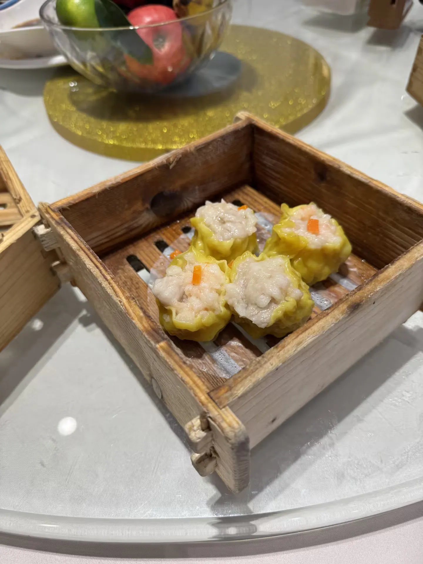Moist siu mai topped with prawn