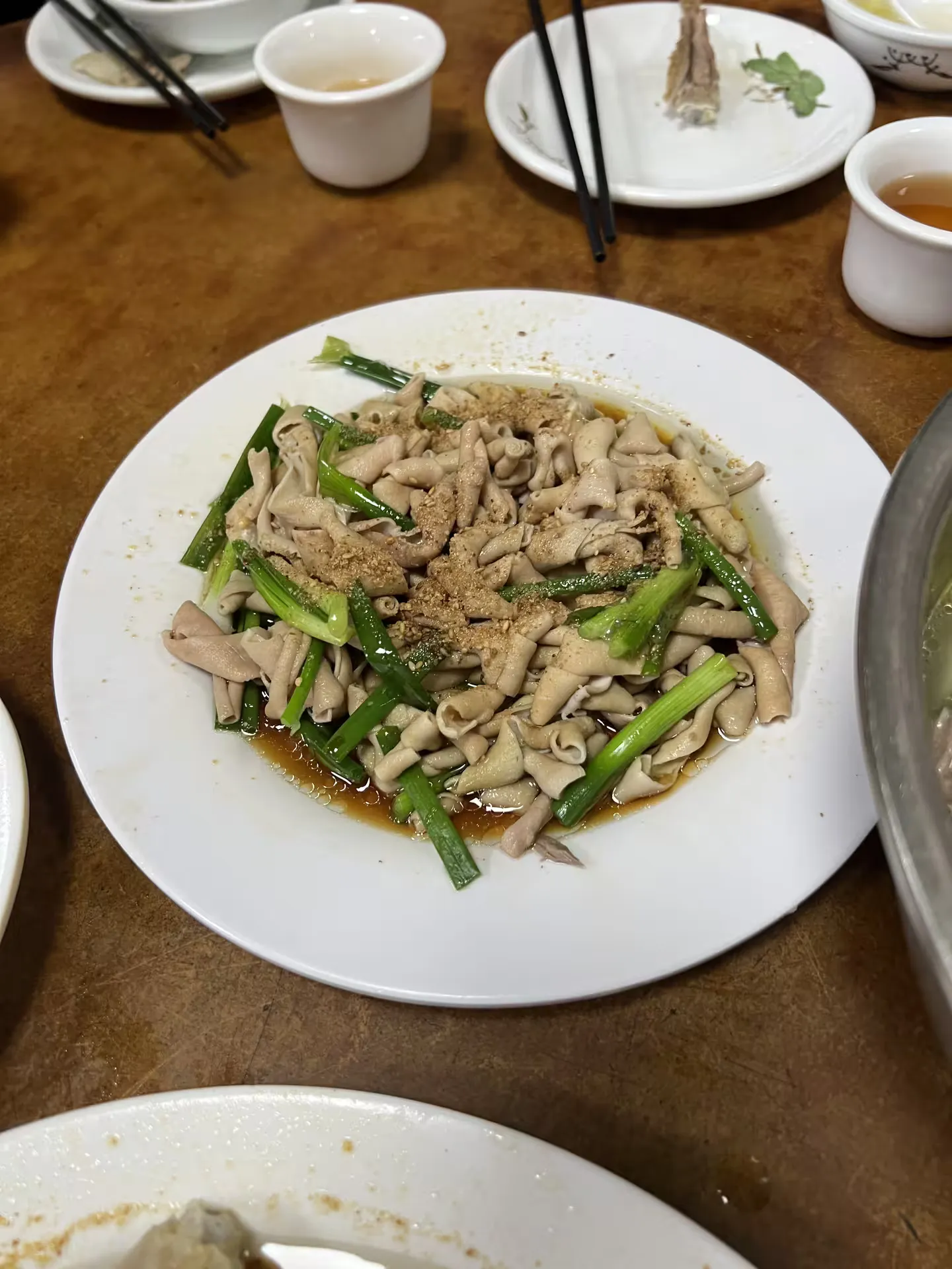 Goose offal stir fried with spring onion